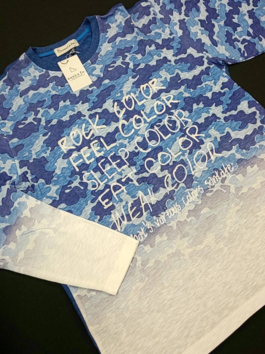 新品 SALE!! 50%OFF!! 特別価格!! 送料無料 santafe サンタフェ ブランド ロンT 50 LLサイズ 1902 ブルー 日本製 拍卖