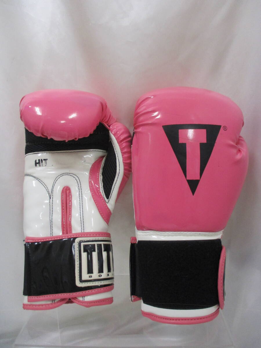 ボクシンググローブ 10oz ボクシング キックボクシング タイトル プレミアレザー Title Boxing Training Gloves Pink/Black ピンク 拍卖