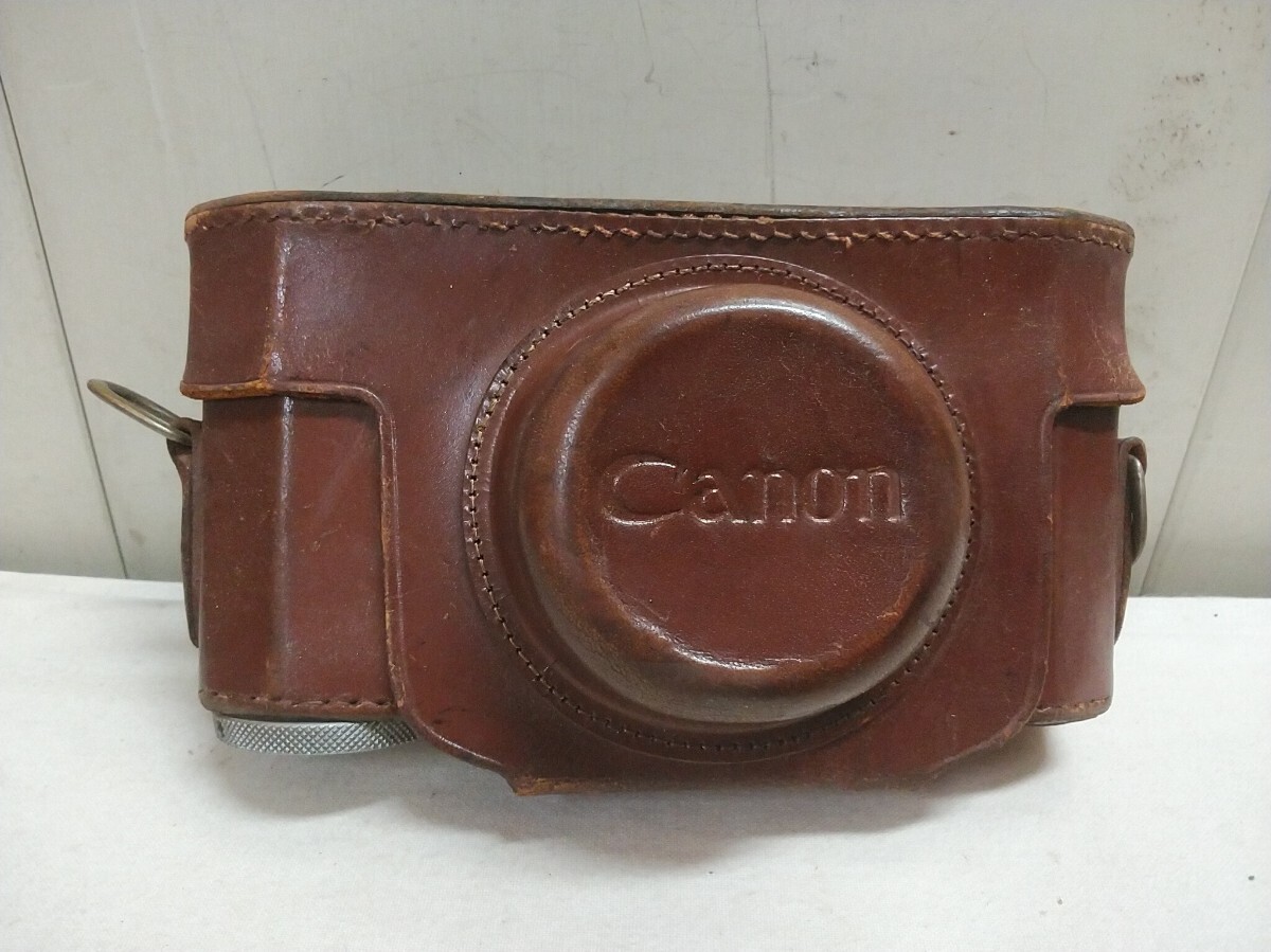 希少!! レトロ!! レタP/キャノン cannon 革製カメラケース【 15×9×7cm 】長期保管在庫品 対応機種不明 茶系拍卖