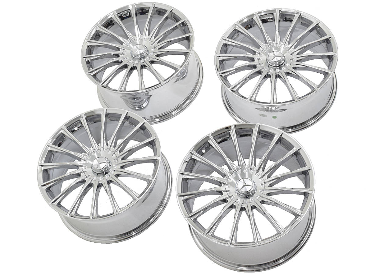 明日着 W222 W223 W221 20インチ アルミ ホイール 4本 1台分 クローム 8.5J 9.5J 5H S16C メルセデス ベンツ Sクラス 等 即納 足回り 補修拍卖