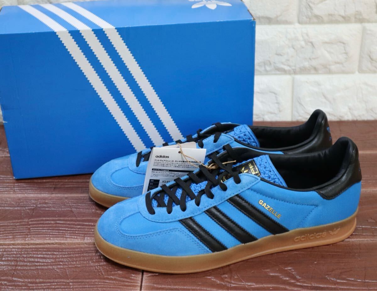 新品 定価18700円 28㎝ adidas originals アディダス オリジナルス ガゼル インドア GAZELLE INDOOR lze50 ブライトブルー IG4998拍卖