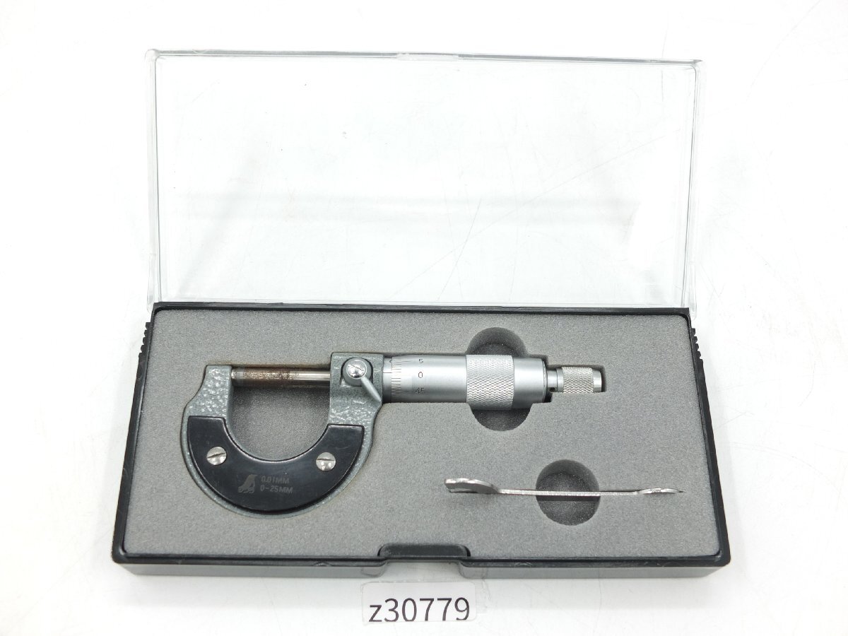【z30779】シンワ マイクロメーター 0.01MM 0~25mm 工具 スケール 物差し 測定器 ケース付き 格安スタート拍卖