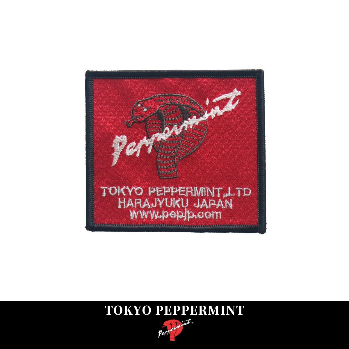 ワッペン 角コブラ ワッペン黒X赤 ロカビリーファッション ブランド 東京ペパーミント拍卖