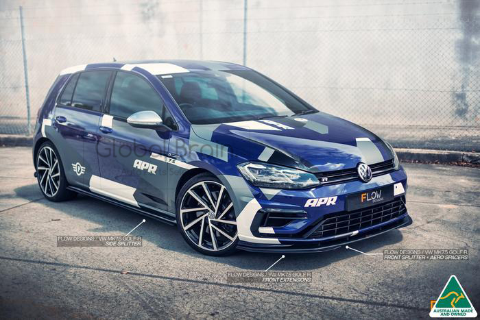 フォルクスワーゲン ゴルフ 7.5 R サイド スカート スプリッター スポイラー/ サイド ディフューザー エプロン カバー カナード拍卖