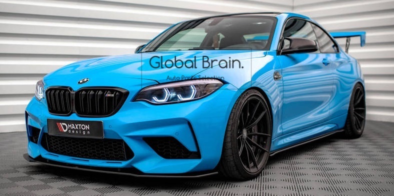 BMW M2 F87 コンペティション フロント リップ スポイラー/ フロント スプリッター エプロン バンパー ディフューザー レーシング拍卖