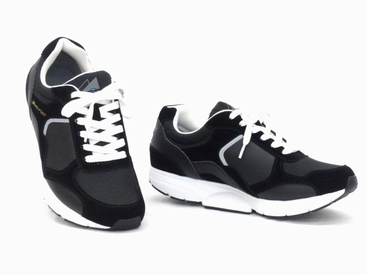 ミッドフット MID FOOT MF 82 L ブラック 24.0cm ウォーキングシューズ ウォーキングスニーカー DAILY LIFE WALK レディーススニーカー拍卖