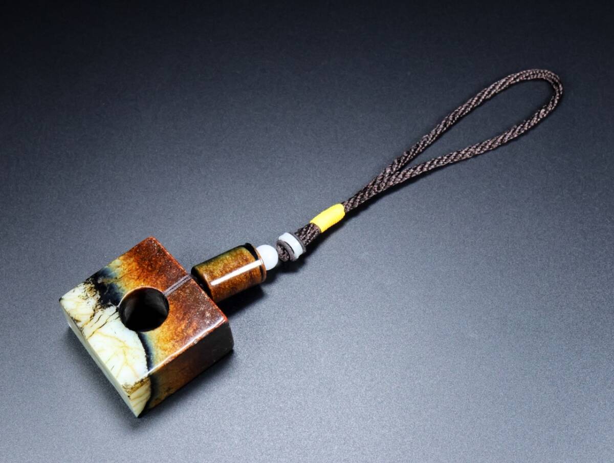 旧蔵 清 玉彫 和田玉 掛件 玉質細膩 包漿厚重 沁色入骨 彫工精細 極細工 中国古玩 古美術 骨董品 203-28拍卖