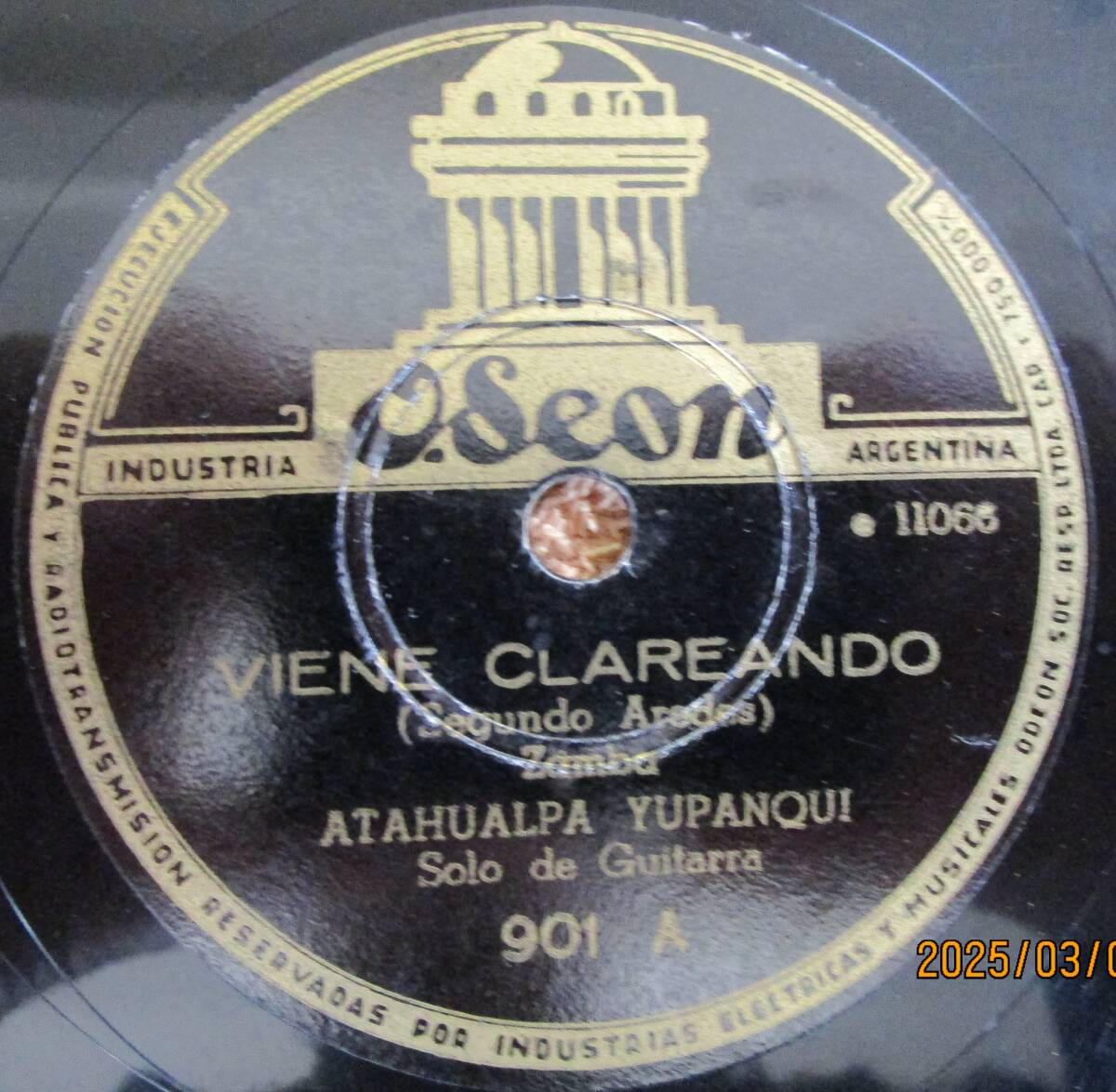 SP盤SPレコード アルゼンチン盤 フォルクローレ アタウアルパ・ユパンキAtahualpa Yupanqui 「Viene Clareando」「Ahi Andamos Seor」拍卖