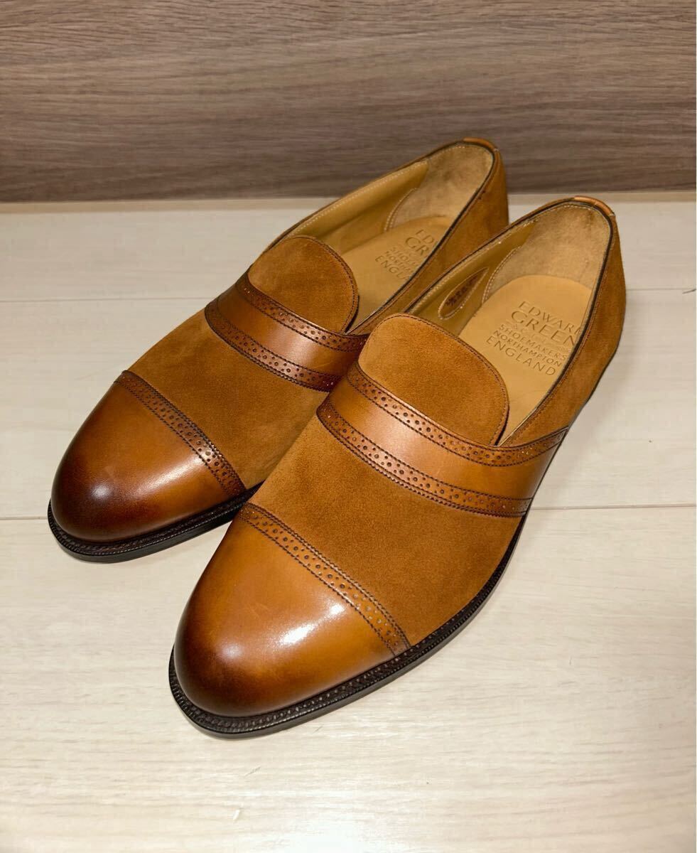 新品未使用 EDWARD GREEN スウェード コンビ ローファー 7.5 ブラウン デッドストック エドワードグリーン拍卖