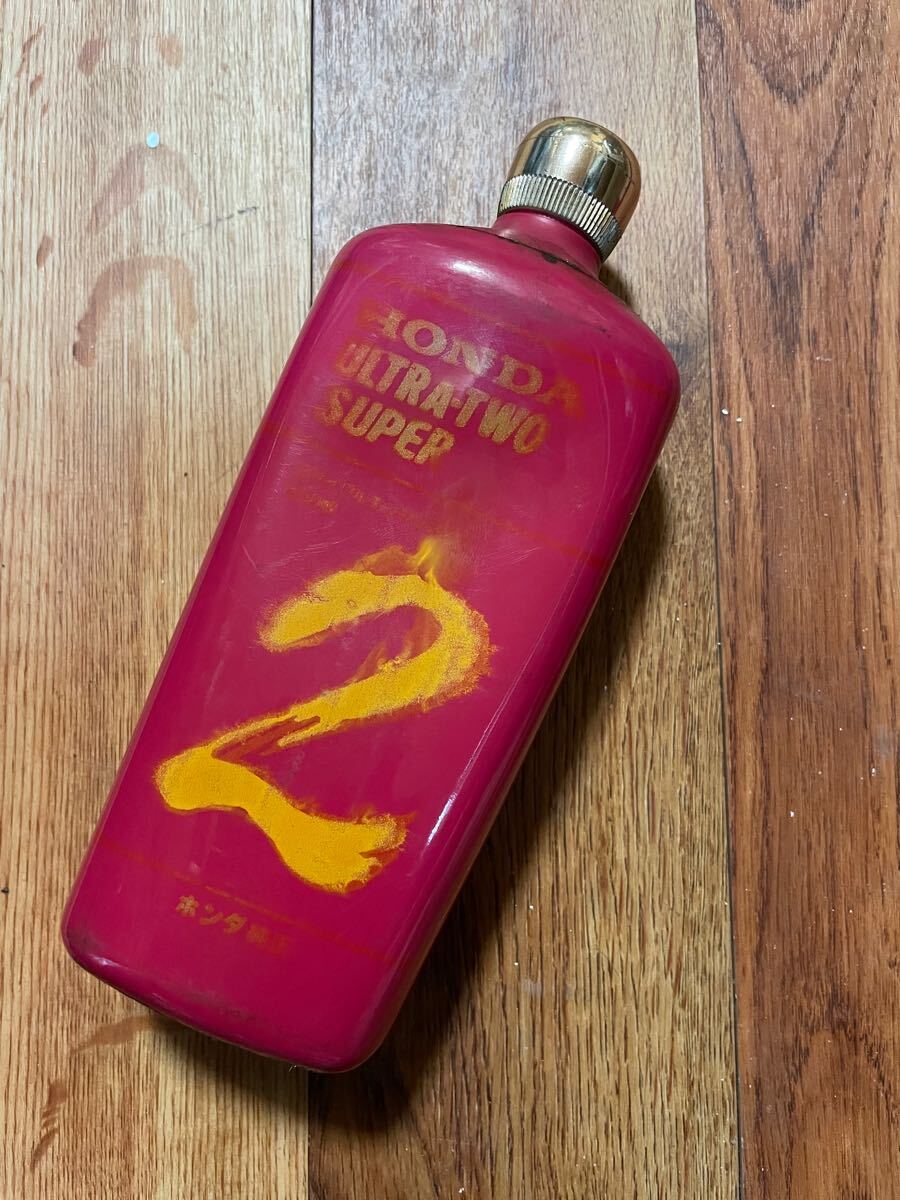 激レア当時物オイルHONDA ULUTRA-TOW SUPER 希少2ストオイル赤オイルオレンジ金木犀香り付き原付タクトディオgt380RZKHSSデッドストック旧拍卖