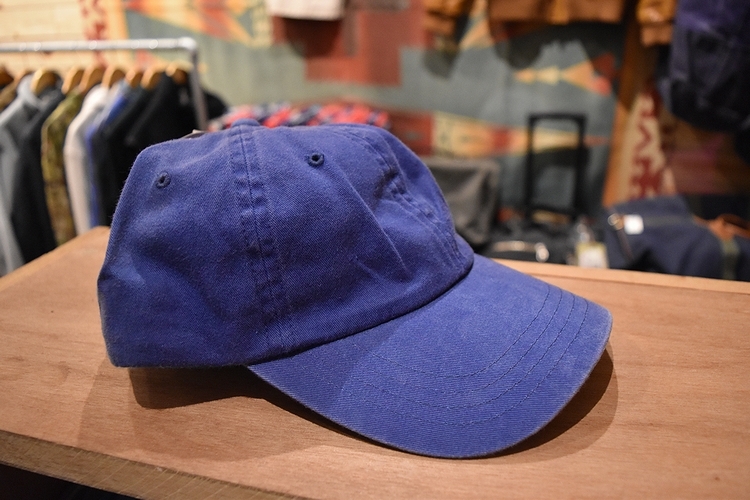 デッドストックJENSENジェンセンレザーバックルバック6パネルオールコットンキャップフラッシャー付きOneSizeブルーアメカジt426拍卖