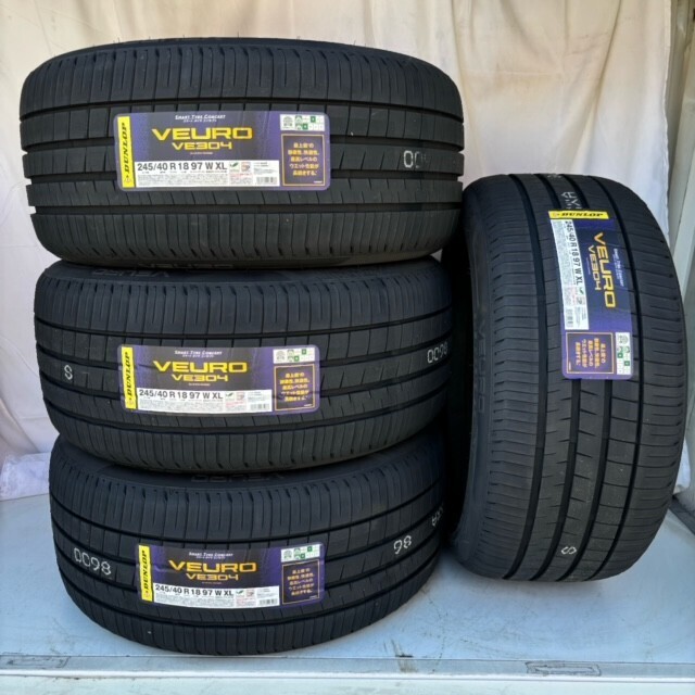本数限定特価 最短当日発送 2024年製 新品 ダンロップ VEURO VE304 245/40R18 245/40-18 4本 ビューロ 国内正規品 4本送料込115000円拍卖