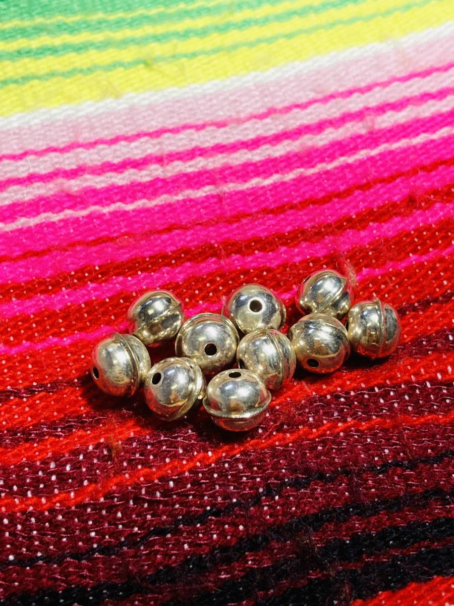 シルバー925 8mm玉ビーズ 1個 ネイティブアメリカン インディアンジュエリー レザークラフト スターリングシルバー拍卖