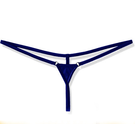 ★左右シルバーリング付き 極小GストTバックショーツランジェリー 水着ミニスカインナー★ネイビー紺842拍卖