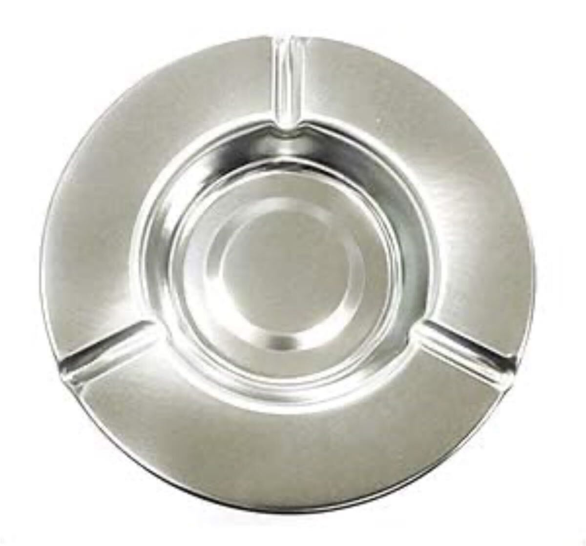 【上からみえない所に やや訳あり!! 】ステンレス ハイザラ 灰皿 丸型 卓上 昭和レトロ 無地 20枚セット 美品 未使用品 格安拍卖