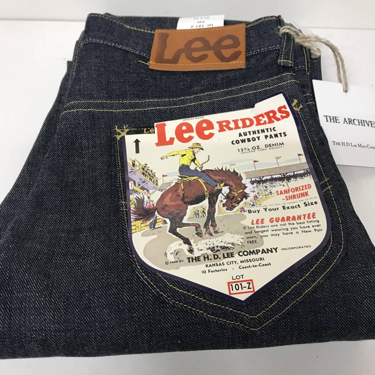 新品 W30 Lee ARCHIVES Riders 101-Z 1948年モデル LM6331-89 NON WASH ジーンズ 生デニム拍卖