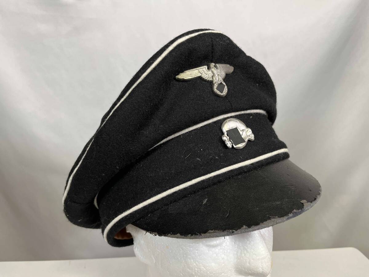 レプリカ ドイツ軍 親衛隊 黒服 クラッシュキャップ 中古品 汚れあり 第二次世界大戦拍卖