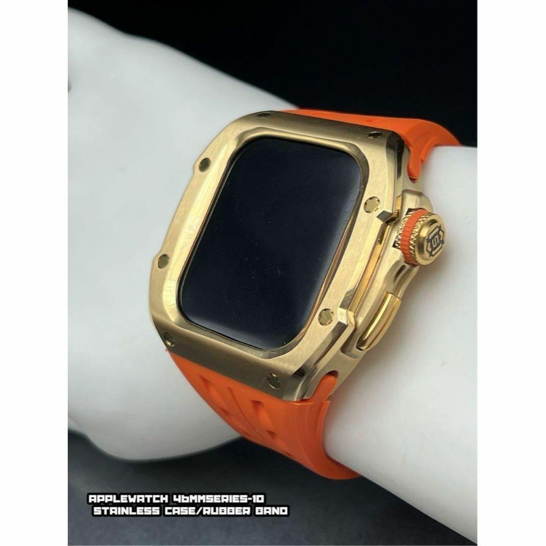 ゴールド 46mm シリーズ10 ステンレスケース ベルト アップルウォッチ applewatch拍卖