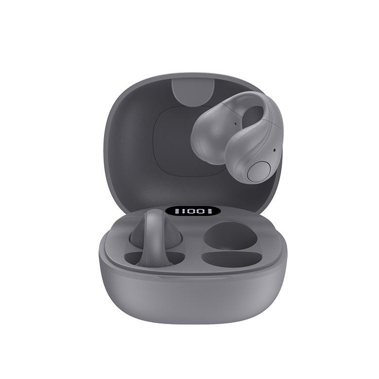 ワイヤレスイヤホン イヤーカフ型 アクセサリー ブルートゥース イヤフォン グリーンハウス GH-OWSB-GY/9000 グレーx1台拍卖