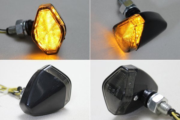 送料格安 スクエアLEDスモークウインカー2個セット GSX400インパルス Bandit400 バンディット250 イナズマ GSX1400 ダイヤ 黒拍卖