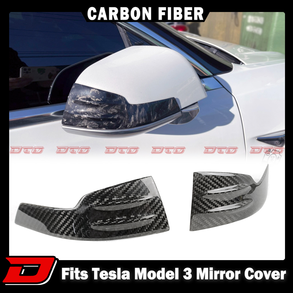2017-2024 テスラ モデル3 セダン ミラーカバー左右セット 本物のカーボン エアロ拍卖