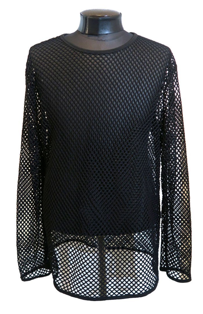 新品 4XLサイズ メッシュ Tシャツ 長袖 黒 ブラック 1169 メンズ レディース レイヤード ヴィジュアル系 地雷系 セクシー衣装 コスプレ拍卖