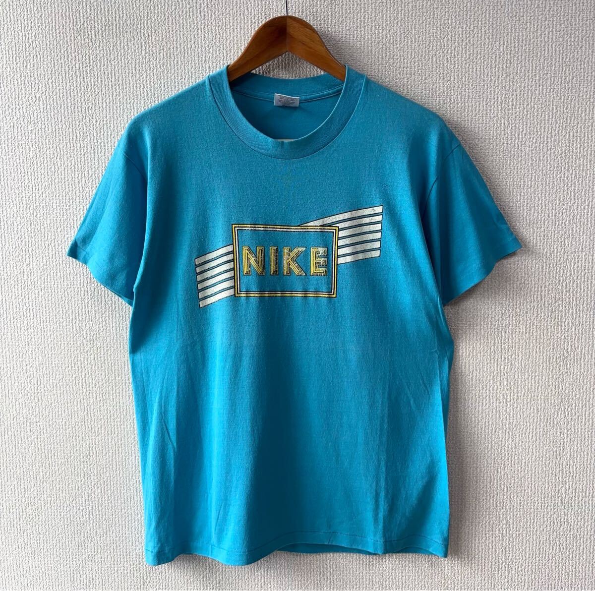 90s USA製 NIKE ロゴプリント Tシャツ L 銀タグ ナイキ アメリカ製 半袖拍卖
