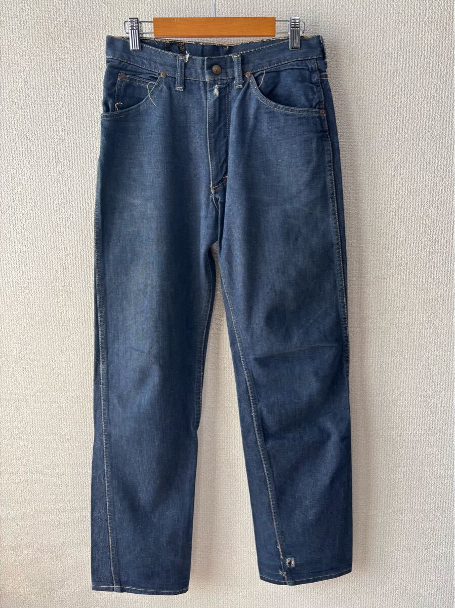60s70s Lee サイド黒 バットダイ デニム パンツ ビンテージ 101Z リー拍卖