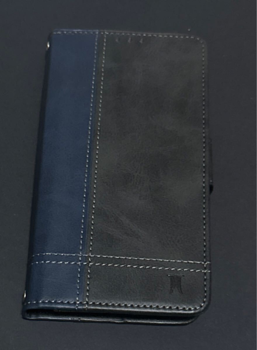 e-533 iPhone13ProMax ケース 手帳型 手作り 高級レザー 汚れ防止 iPhone 13 Pro Max スマホケース 耐衝撃 (ブルー)拍卖