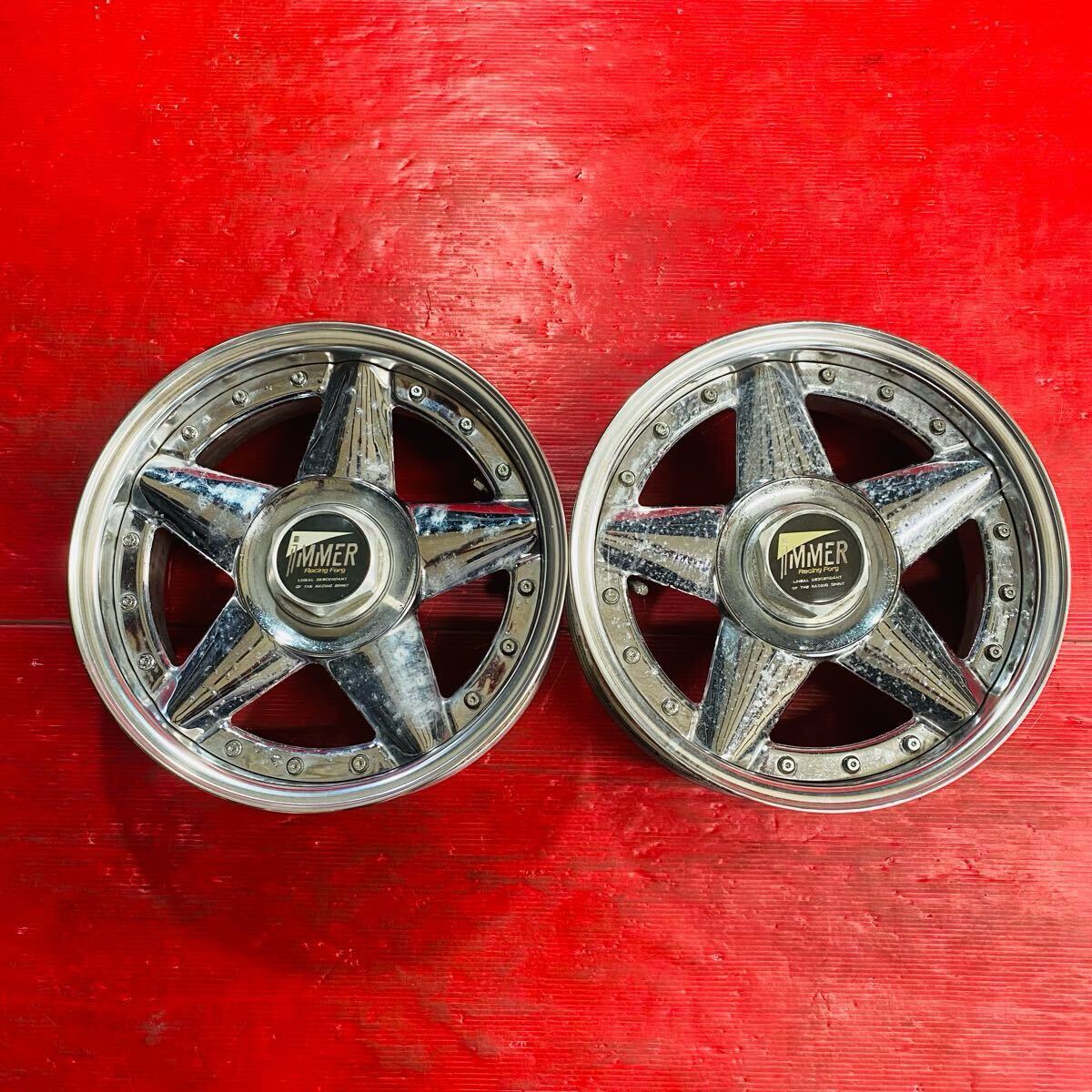 weds IMMER Racing Forg サイズ 15×6.5J PCD114.3 H5 OFF +16 ハブ径約73mm 傷汚れあり 2本セット拍卖