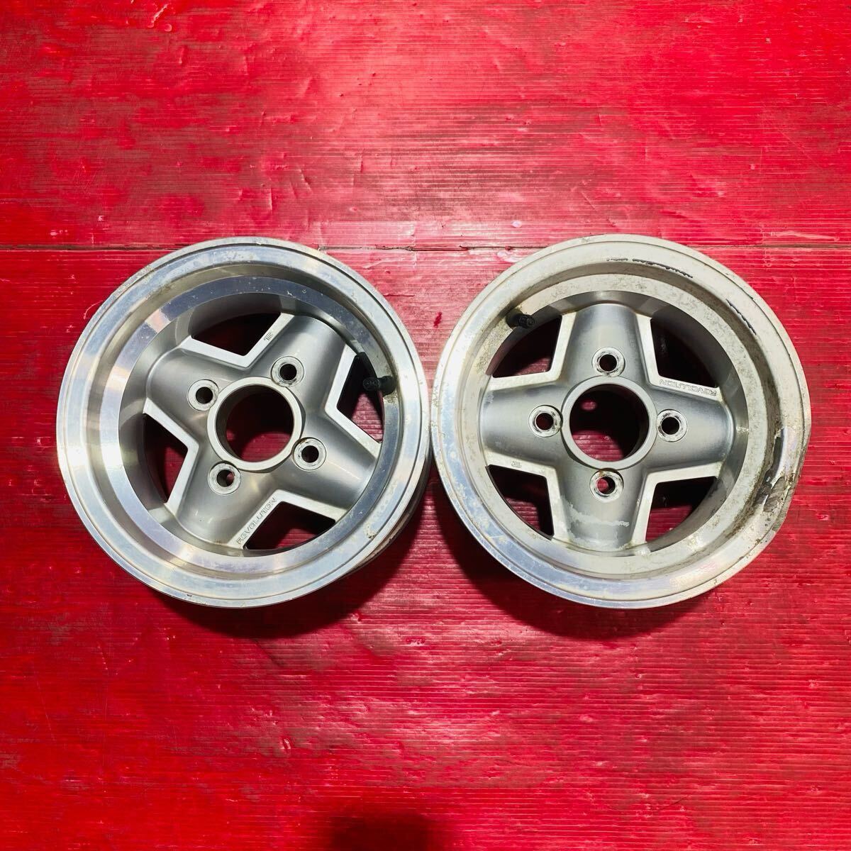 REVOLUTION サイズ 10×6J PCD101.65 H4 OFF+6 ハブ径約64mm 傷汚れあり 2本セット拍卖