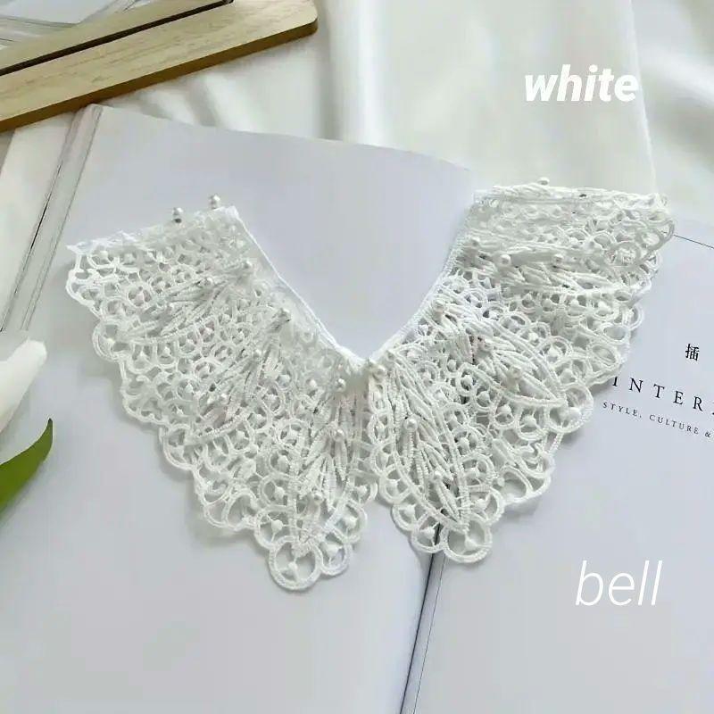 白 つけ襟 クロシェ編み パール フェイクカラー レース ビックカラー拍卖