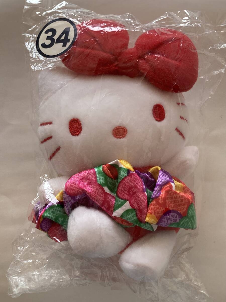 2009年サンリオ ハローキティ 35周年 赤 ビッグリボン マスコットホルダー ぬいぐるみ&シュシュ ボールチェーン くじ レア拍卖