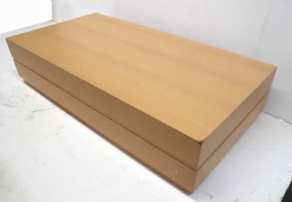 ★ 69059 ディスプレイ台 ライトチーク W90xD45xH20cm 木目 ボックスステージ 陳列台 売り台 ディスプレイ 店舗用品 アパレル 中古 ★拍卖