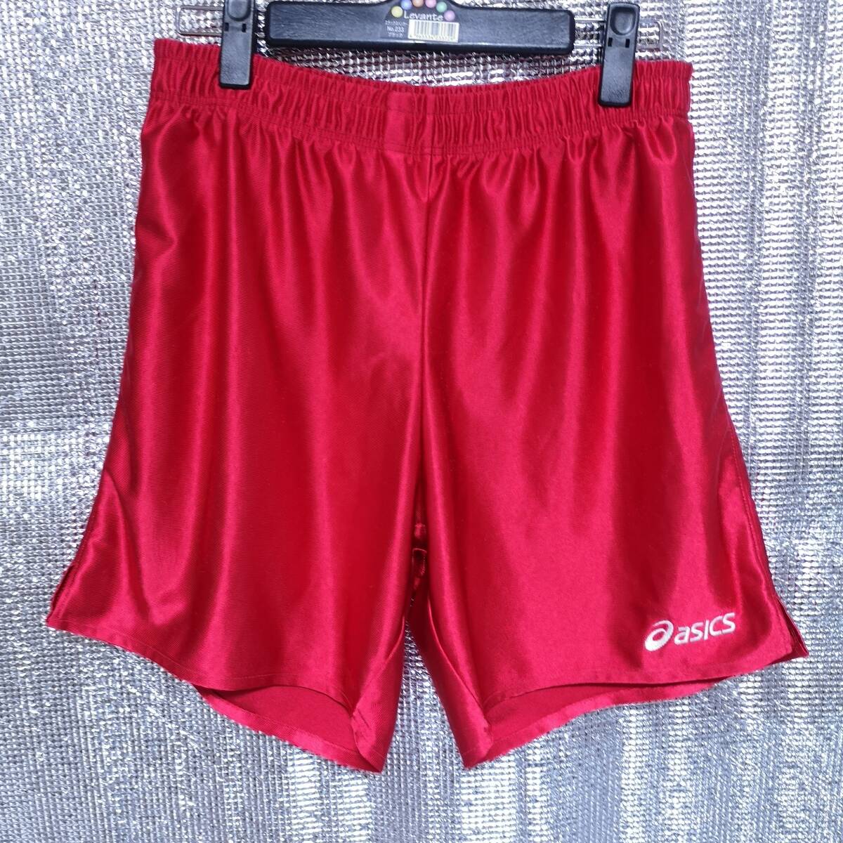 バレー部 ゲームパンツ アシックス 光沢レッド M 700拍卖