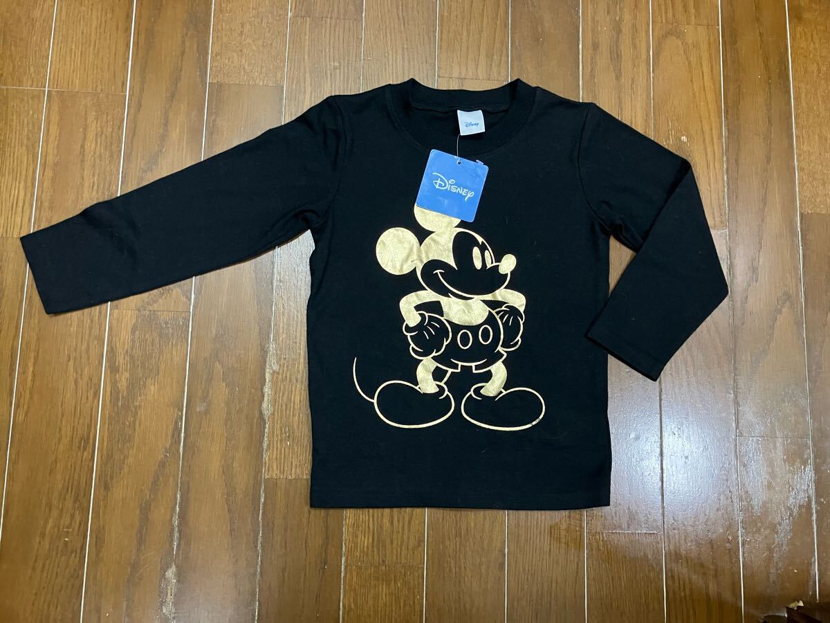 新品タグ付き☆ミッキーマウス☆長袖Tシャツ☆100cm☆ブラック&ゴールド☆ディズニー☆ロンT☆男の子女の子兼用☆激安拍卖