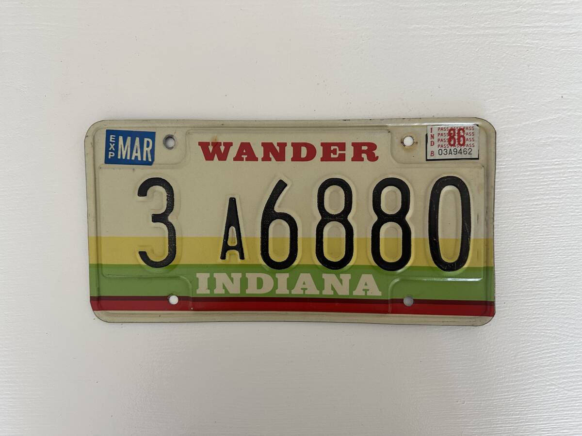 ◇ アメリカ インディアナ州 発行 Indiana 自動車用 ナンバープレート (3A6880) Wander拍卖