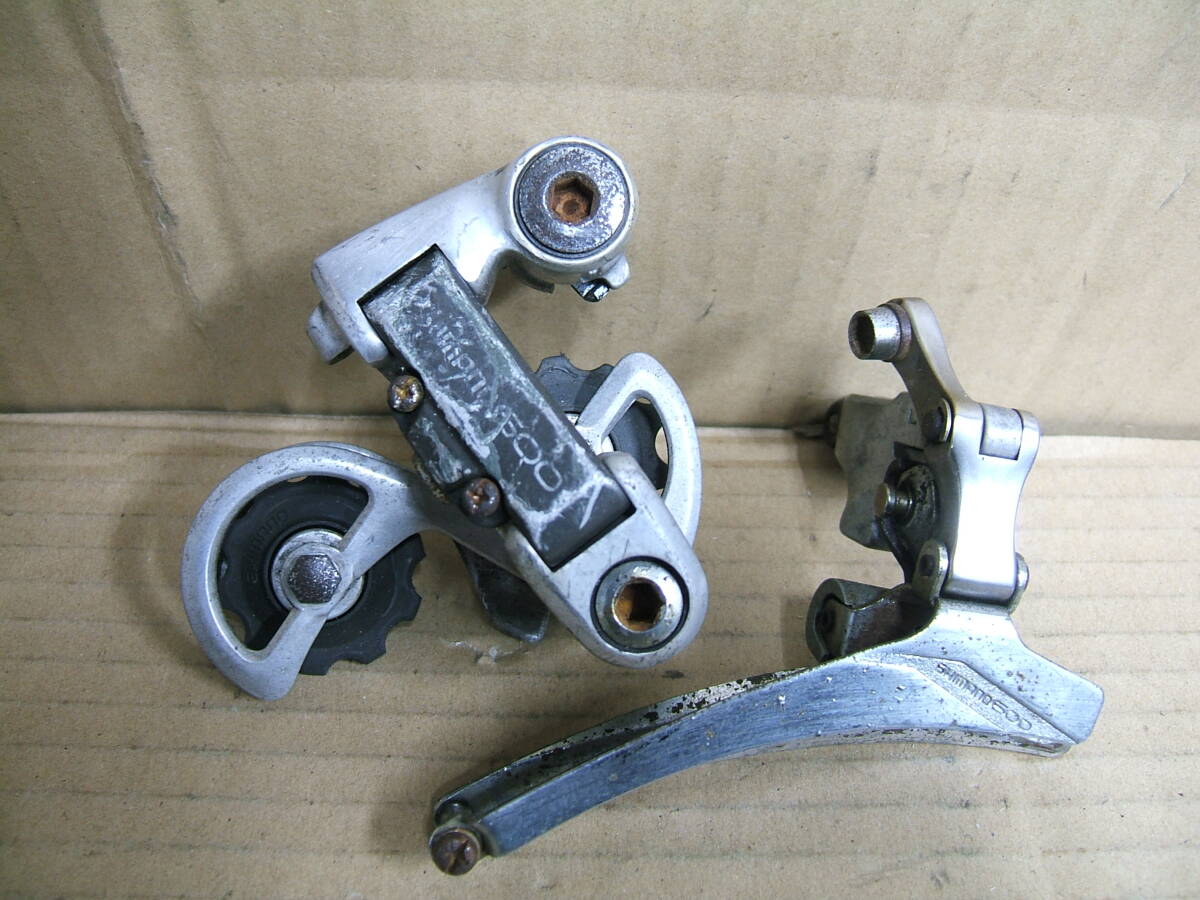 中古 前+リアディレイラー SHIMANO 600 FD-RD-6207 JAPAN  097拍卖