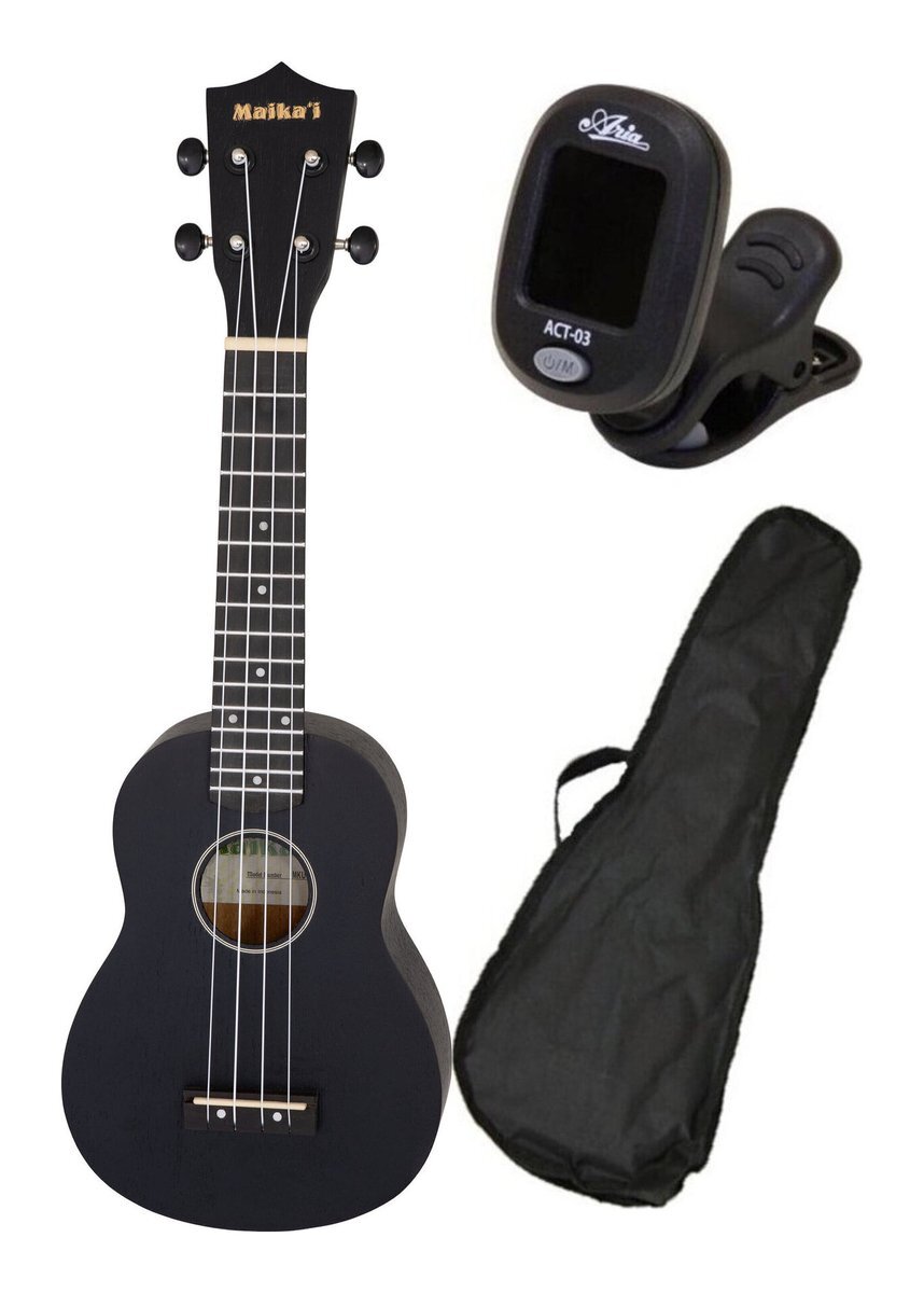 即決◆新品◆送料無料Maika’i MKU-1/SBK/チューナー+ケース付 (シースルーブラック) ソプラノウクレレ ギヤペグ拍卖