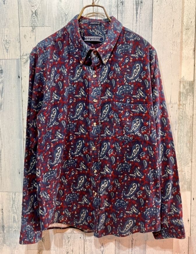 ビンテージ VAN HEUSEN ペイズリー ボタンダウン プリントネルシャツ 拍卖