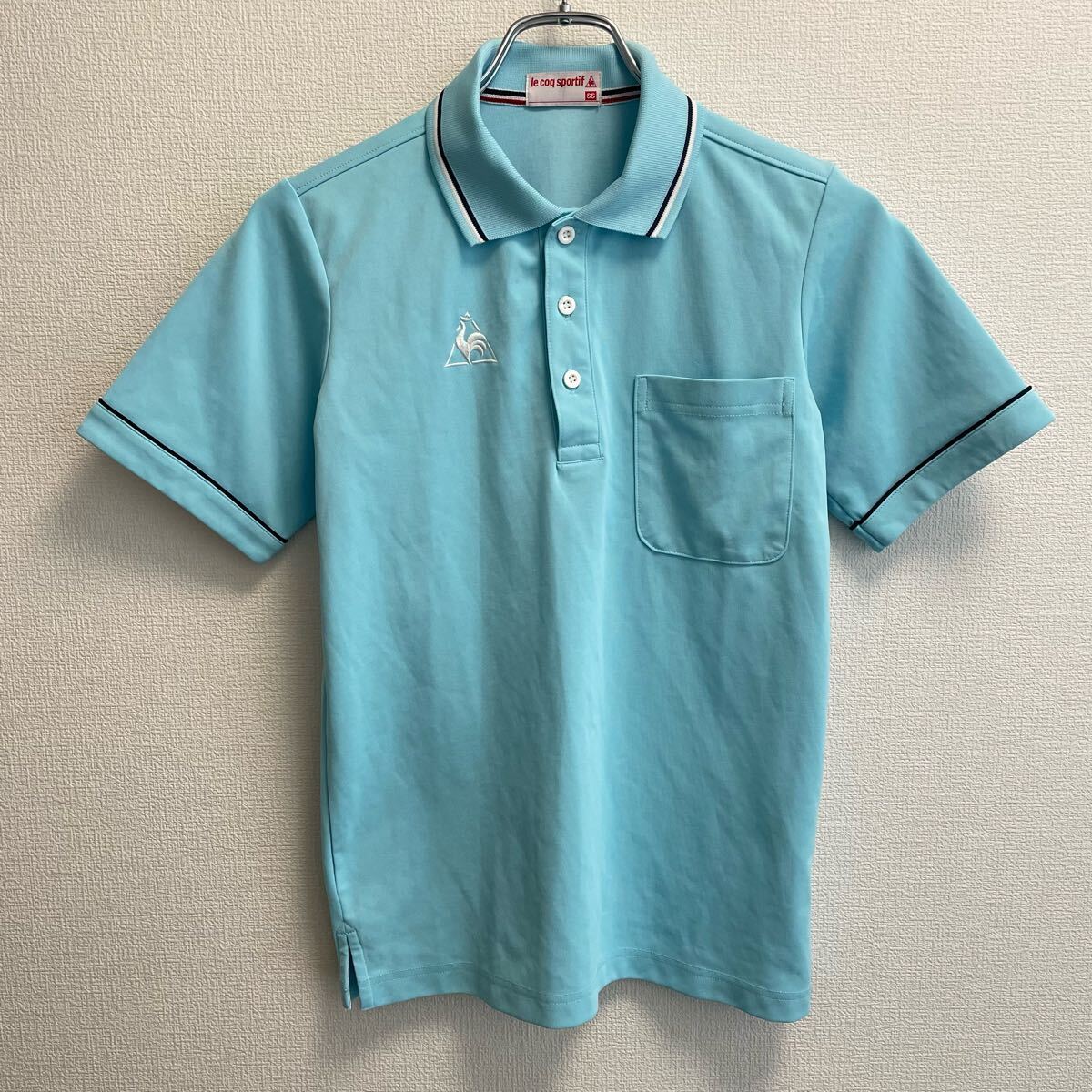 le coq sportif ルコックスポルティフメンズ 半袖ポロシャツ ブルー SSサイズ スポーツ ゴルフ 拍卖