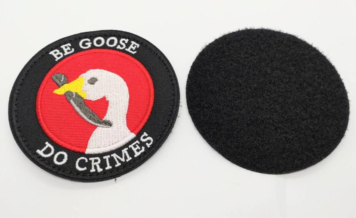 送料無料 アヒル ナイフ サークル マジックテープ 刺繍 ワッペン アップリケ アメリカン雑貨 スマアク拍卖