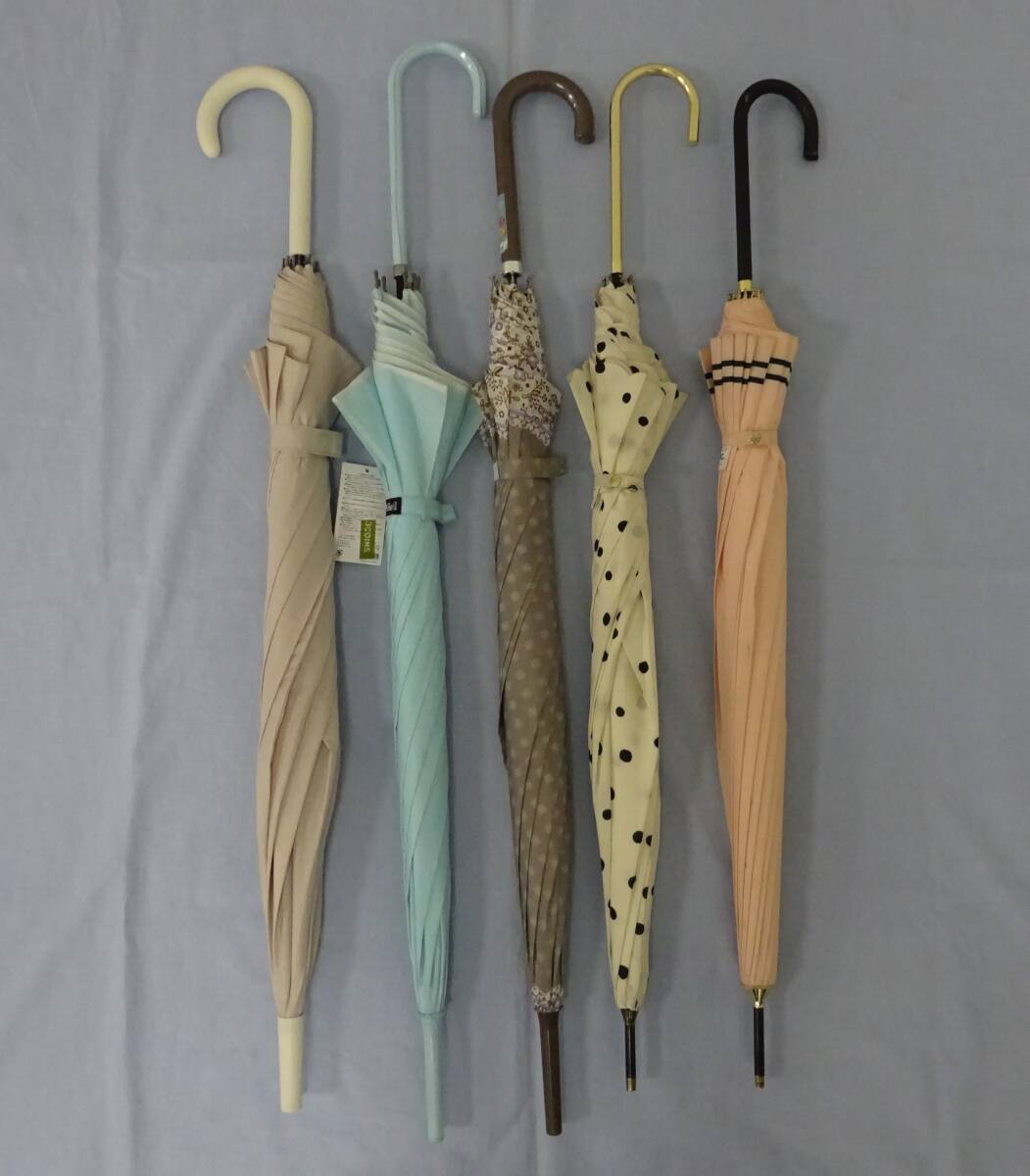(せ-A1-1285)長傘 5本 まとめて まとめ売り セット ジャンプ式 手開き式 レディース 通勤 通学 Wpc. ワールドパーティーなど 中古拍卖