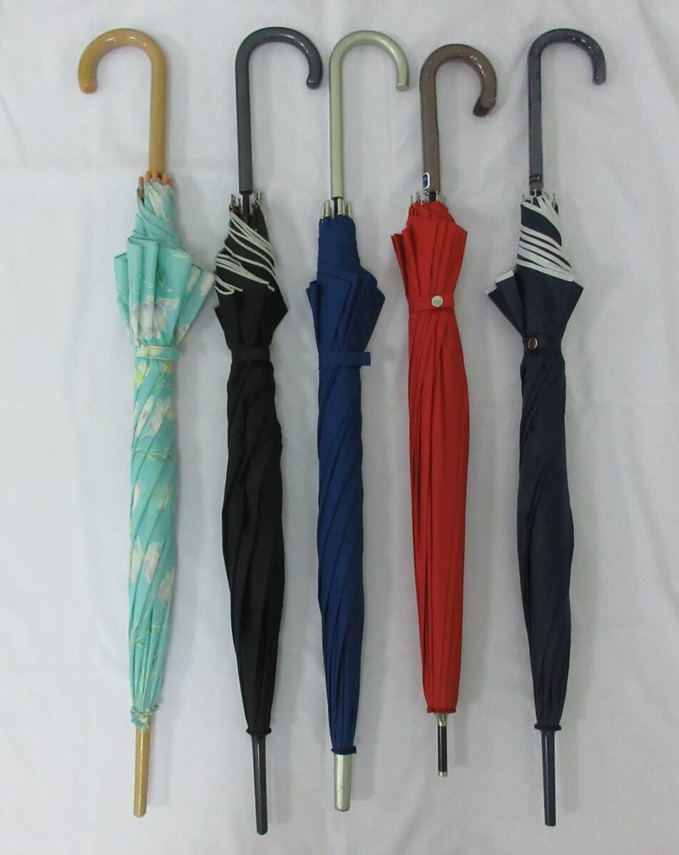 (せ-A1-1264)長傘 5本 まとめて まとめ売り セット ジャンプ式 手開き式 レディース ウォーターフロント pinkywolmanなど 中古拍卖
