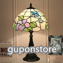 高品質芸術品ステンドランプ 花柄 ステンドグラス レトロな雰囲気 ティファニー テーブルスタンド 照明 室内装飾拍卖