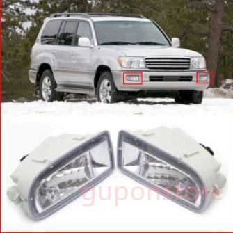 ランドクルーザー100系 フロントバンパーLEDフォグランプ プロジェクターライト ランクル100 左右セット 純正適合拍卖
