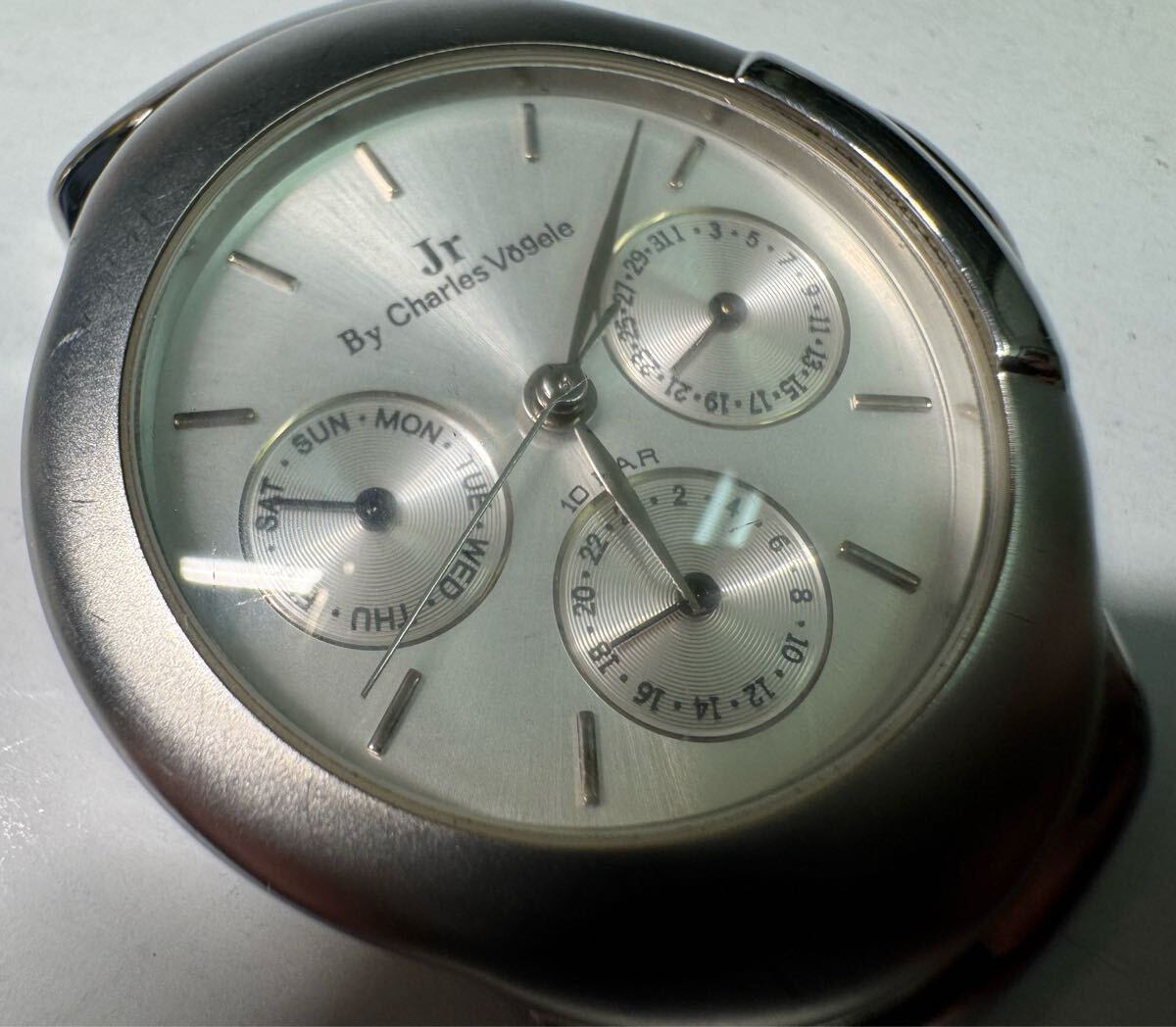 Charles Vogele シャルルホーゲル CV-7219 腕時計 クオーツ アナログ ラウンド 3針 ステンレススチール クロノグラフ 動品 は21-3拍卖