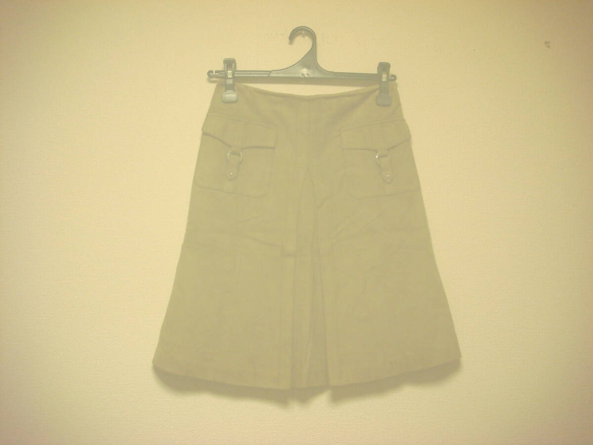 Sマックスマーラ スエード 合皮 スカート カーキ系キャメル 良品 36拍卖