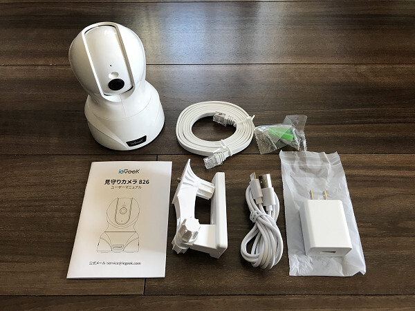 【本体ジャンク】ieGEEK 826 ネットワークカメラ 見守りカメラ 付属品は新品/USB type c/電源アダプタ/LANケーブル/ペット/ベビー/防犯/WEB拍卖