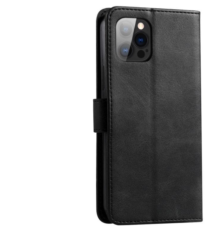 黒色 高級PUレザー iphone 12(6.1in)ケース 手帳型 スタンド機能 アイホン 12 iPhone 12Proも可 プロ アイフォン ブラック アイホン拍卖